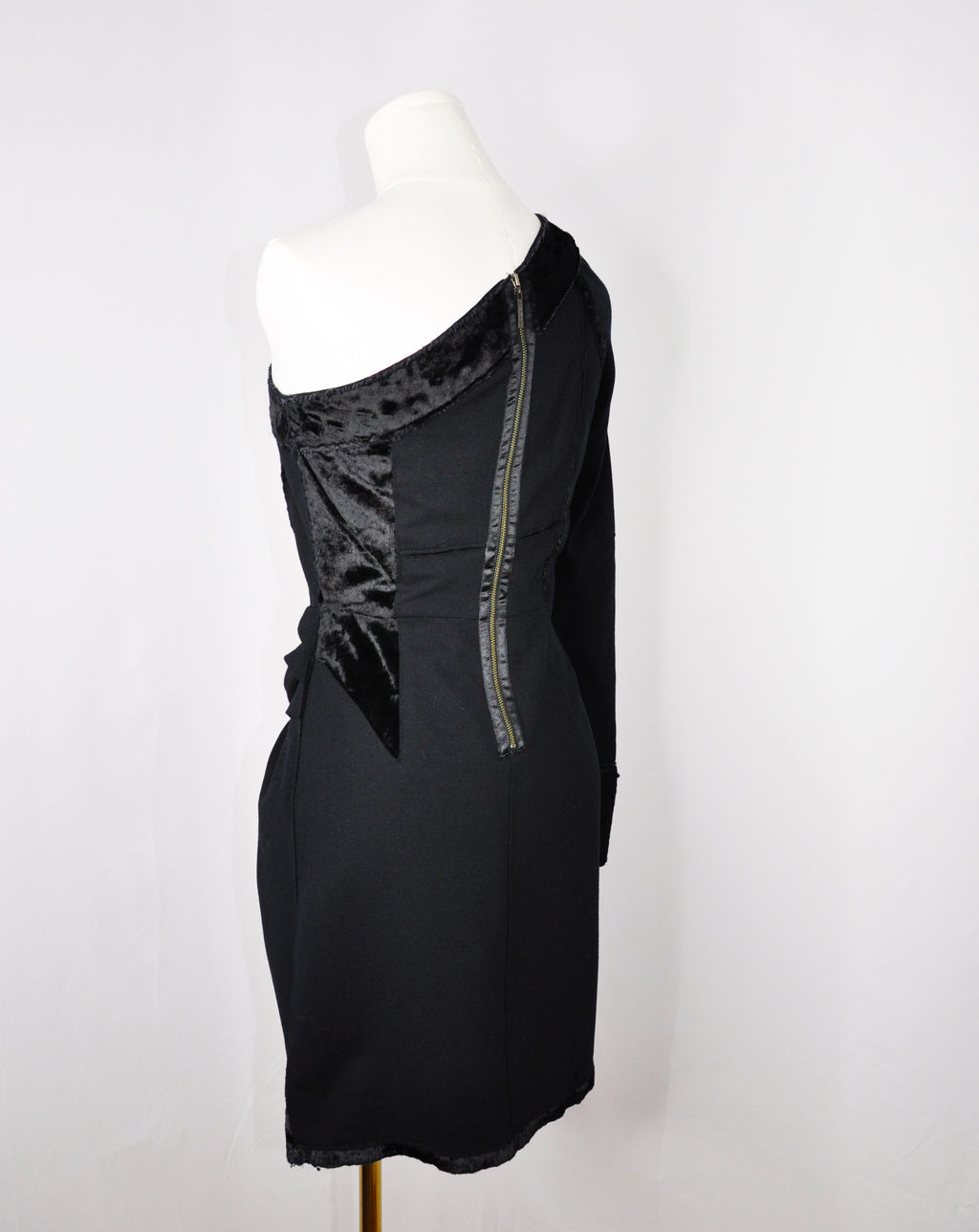 Adolfo Dominguez Vintage 2010s Cocktail Dress with Vegan fur detail