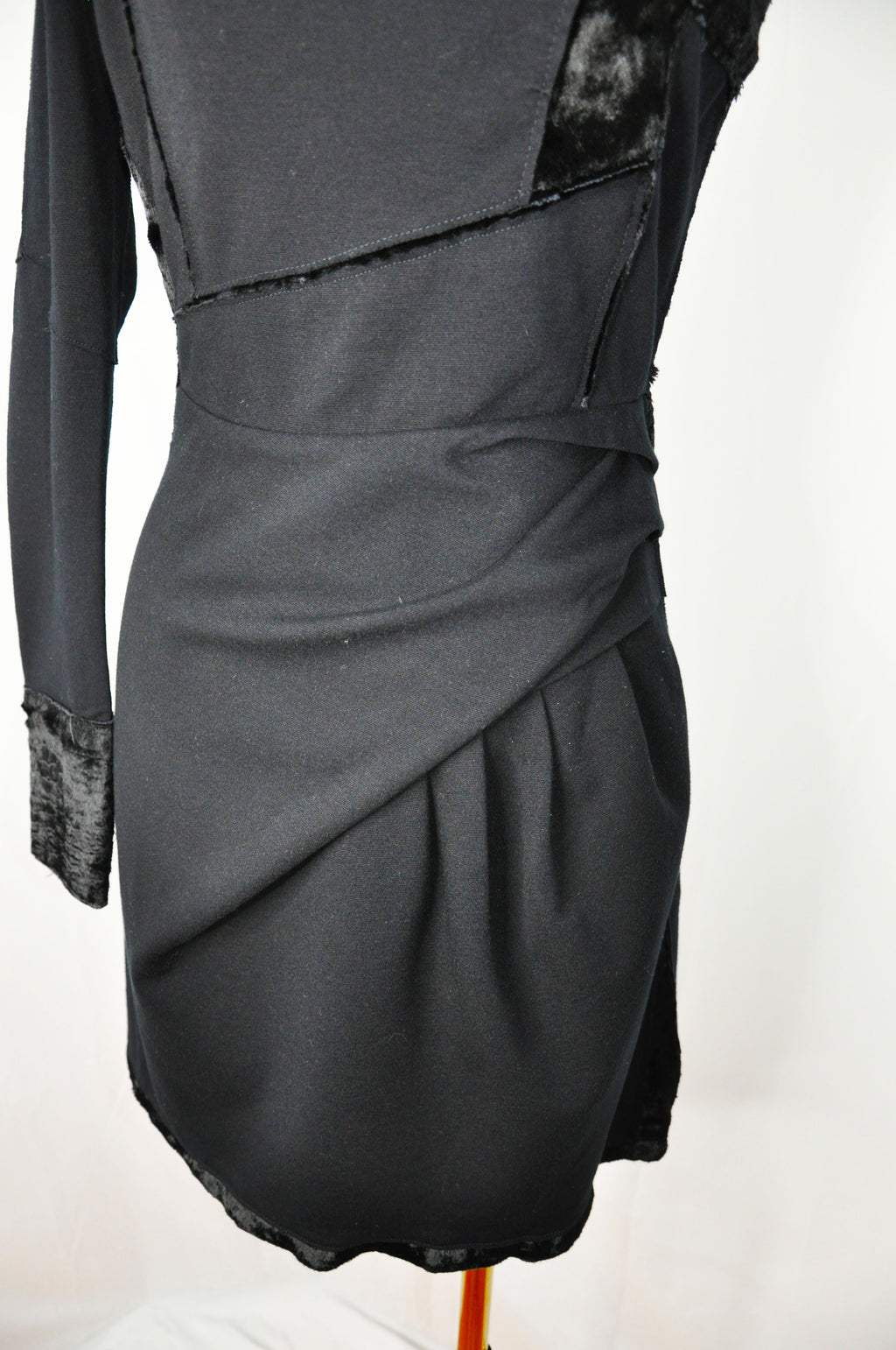 Adolfo Dominguez Vintage 2010s Cocktail Dress with Vegan fur detail
