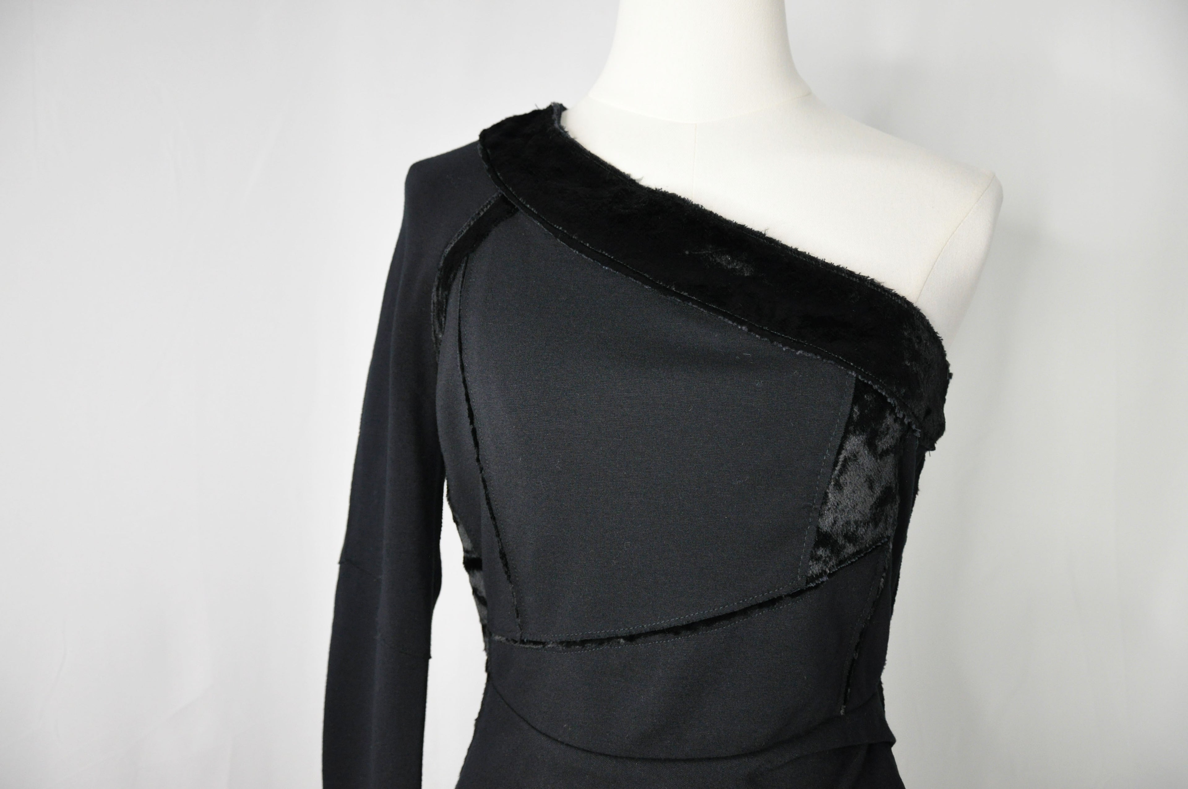 Adolfo Dominguez Vintage 2010s Cocktail Dress with Vegan fur detail