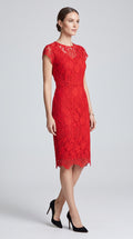 Vintage Massimo Dutti 2010s Red Lace Dress in Excellent condition - Size EU 38/ US 6