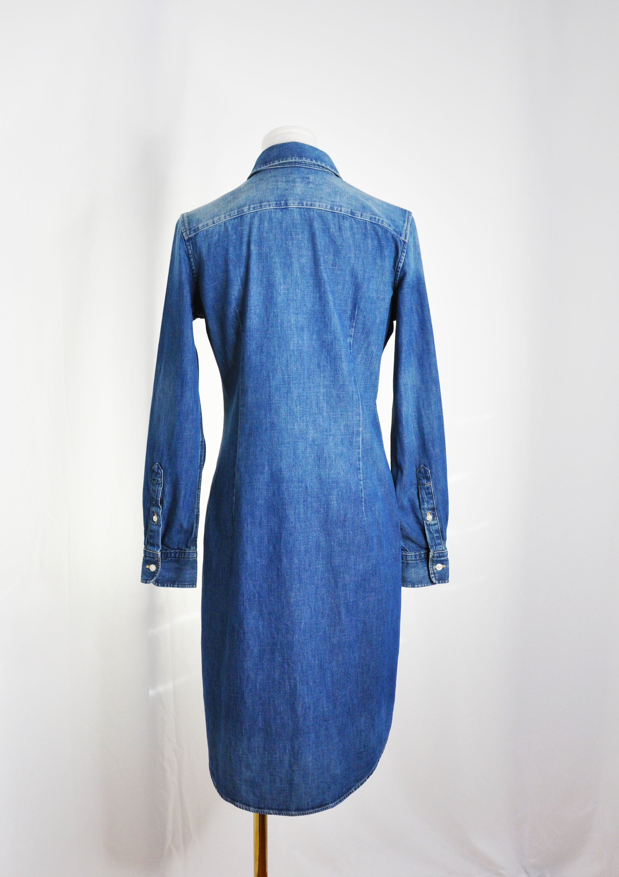 Vintage Ralph Lauren 2021 Blue Denim Button-up Dress, Excellent Condition - Size S/P