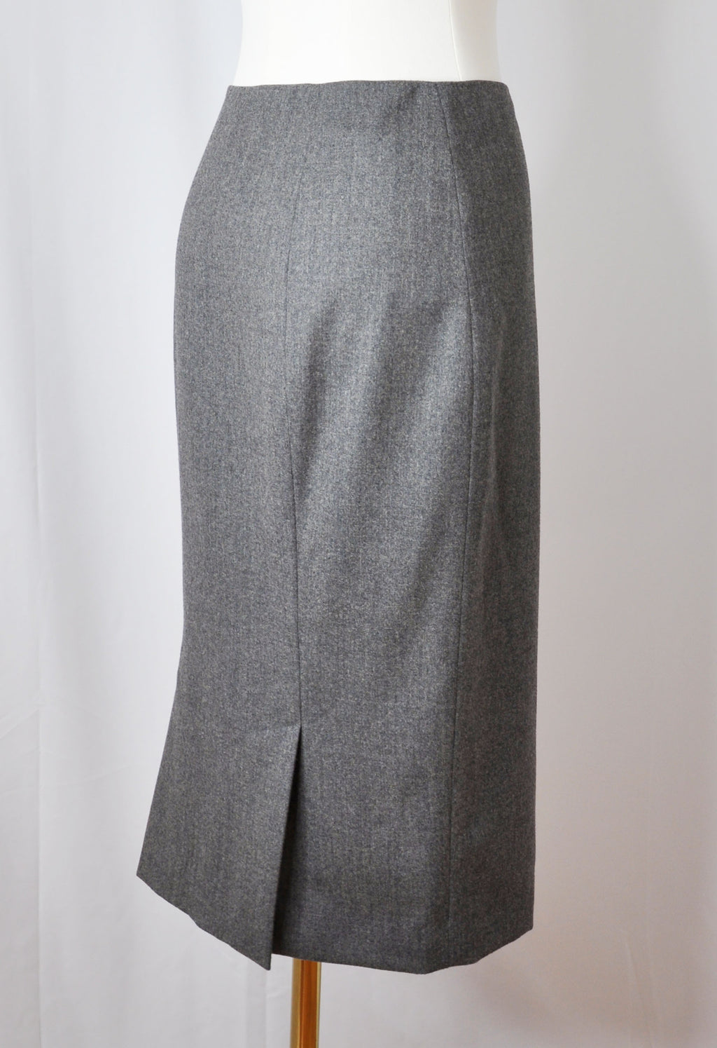 Vintage Ralph Lauren 2010s Gray Wool Pencil Skirt