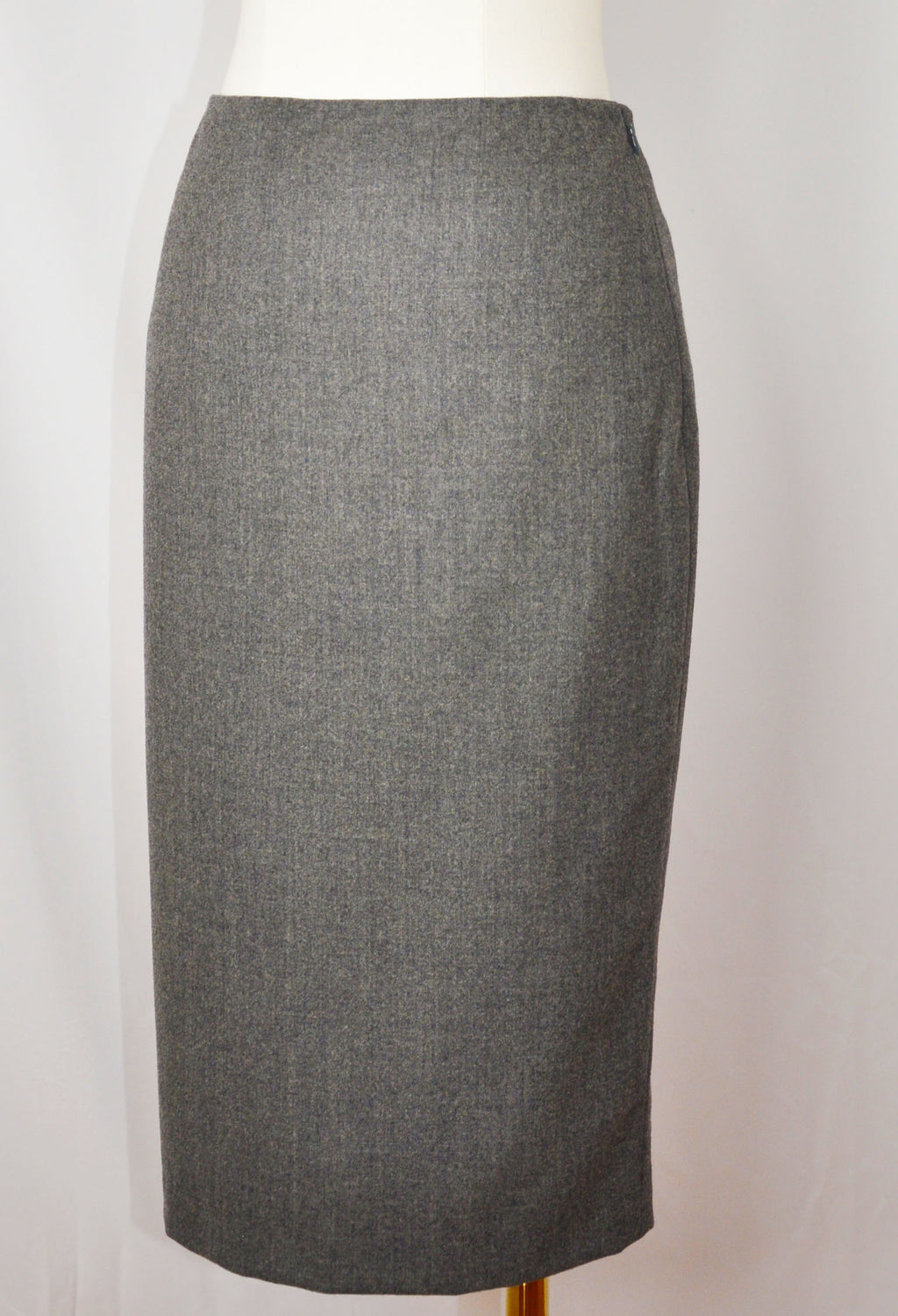 Vintage Ralph Lauren 2010s Gray Wool Pencil Skirt