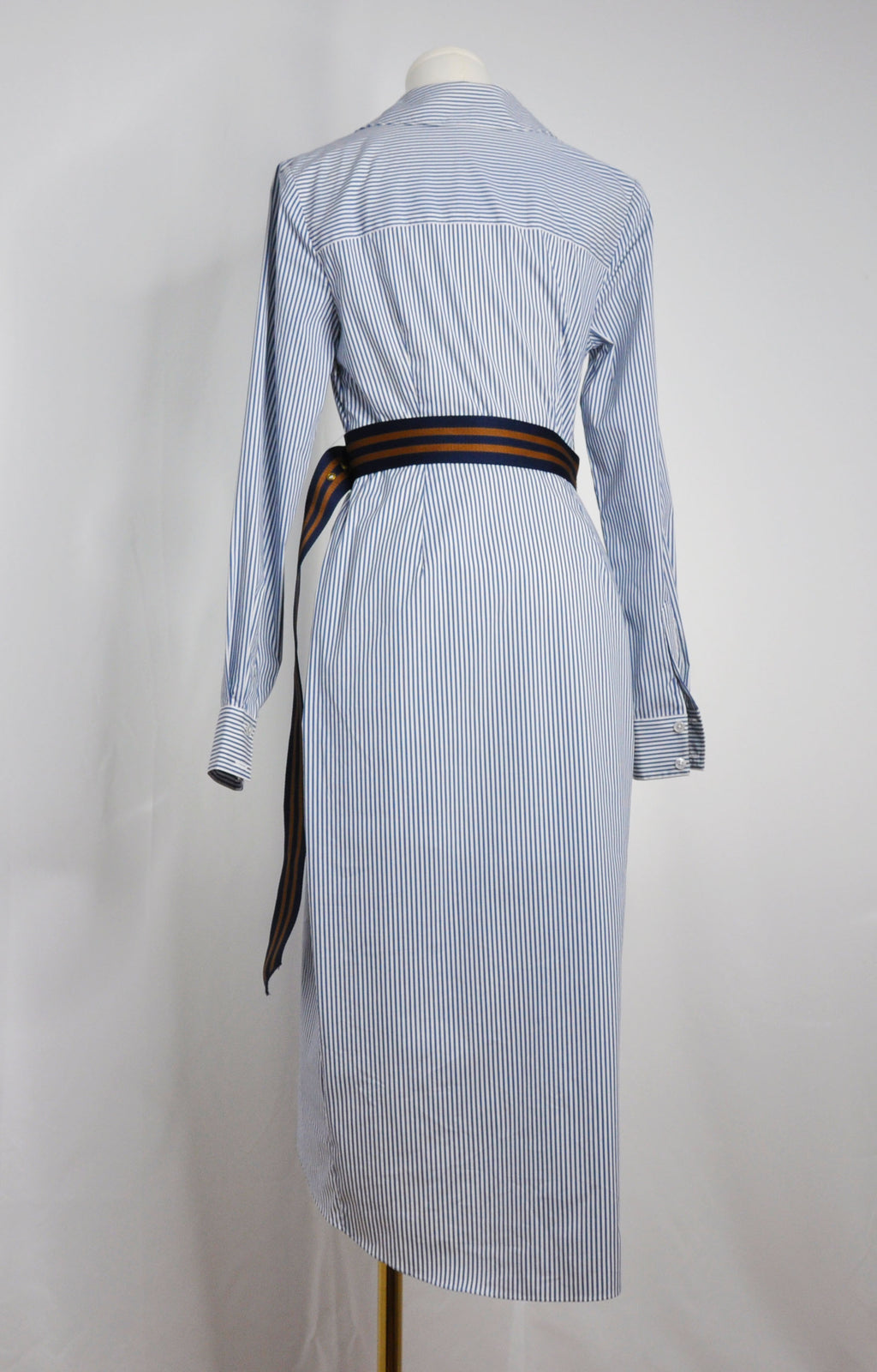 Vintage 2023 Jacinda Cotton blend Shirtdress  with blue stripes, excellent condition - size 4